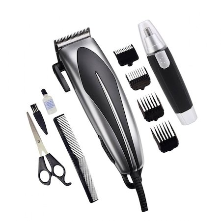 Aparat de tuns cu trimmer si accesorii sapir sp 1810 bn, 9w accesorii, argintiu/negru